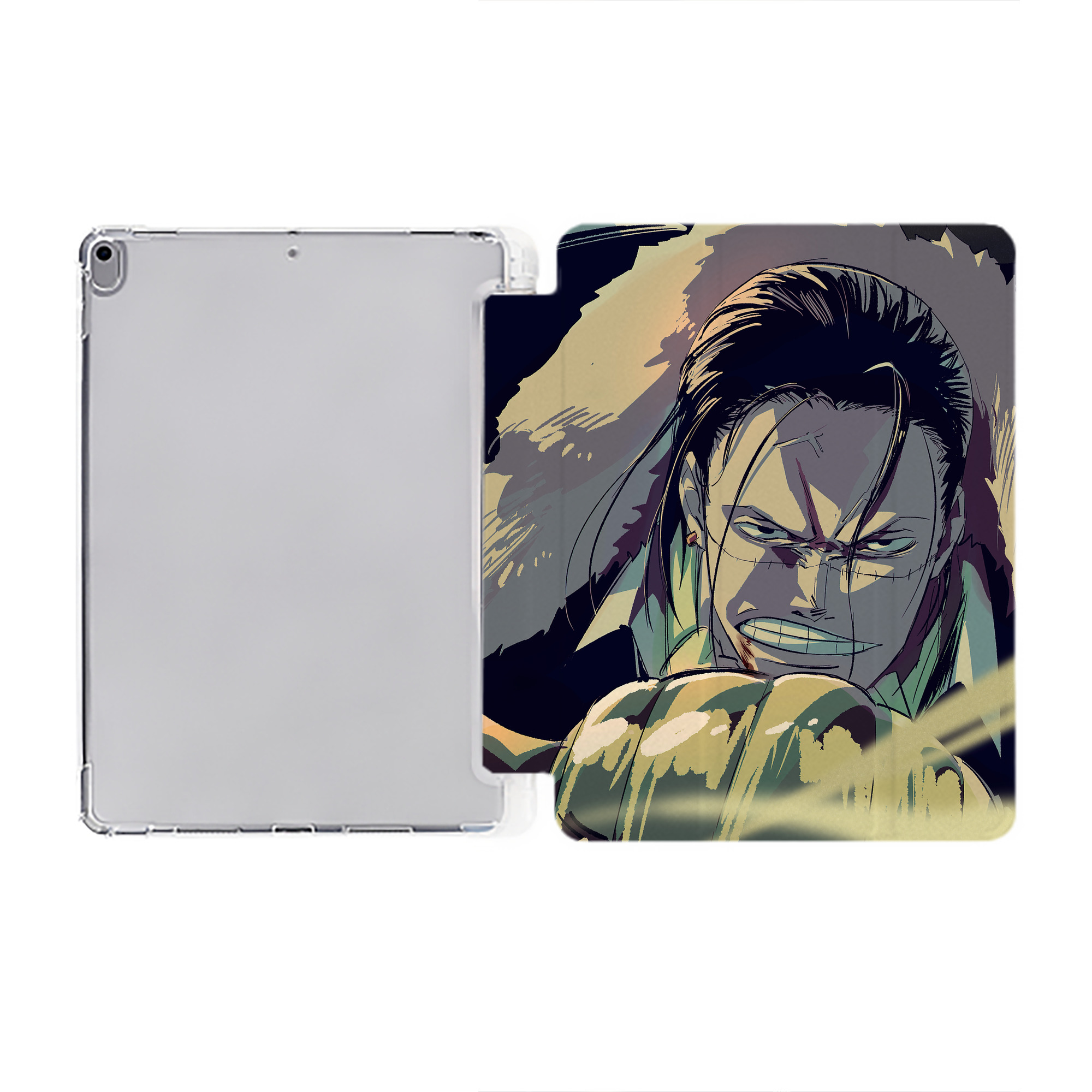 （画像用） ワンピース ONE PIECE IPad ケース ペン収納付き 三つ折りスタンド PUレザー×シリコン 対応機種9.5/10.5/10.9インチ